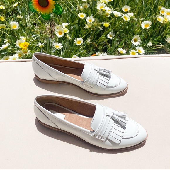 Topshop Shoes - Topshop White Leather Loafers
